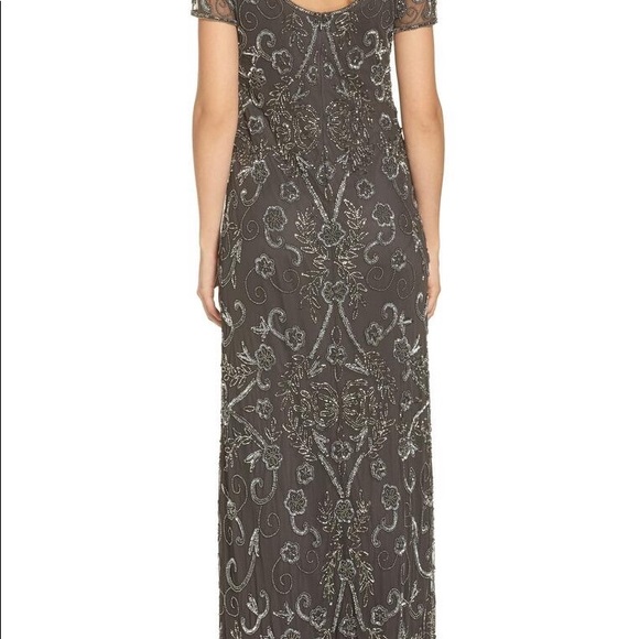 Formal beaded gown PISSARO NiGHTS 12 mother Bride Groom dress worn once CARBON - Picture 8 of 12